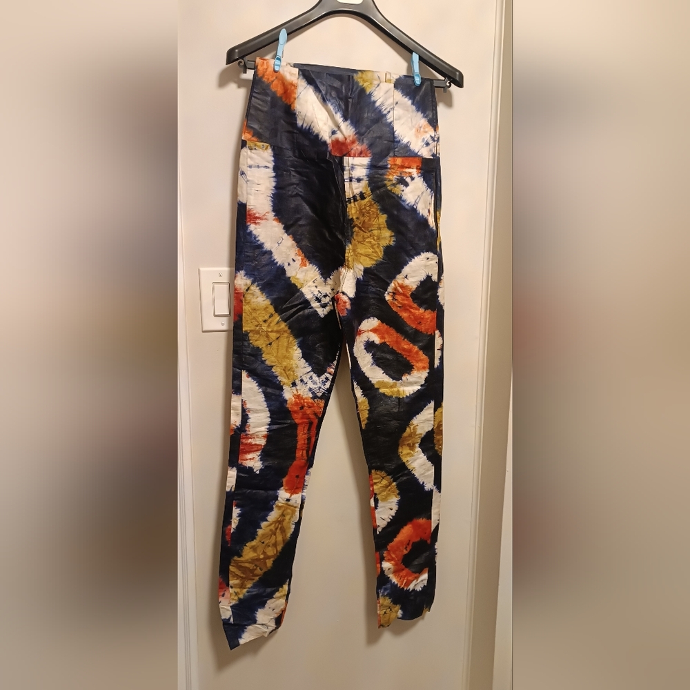 Vintage High Waisted African Cotton Adire Kampala Pant
